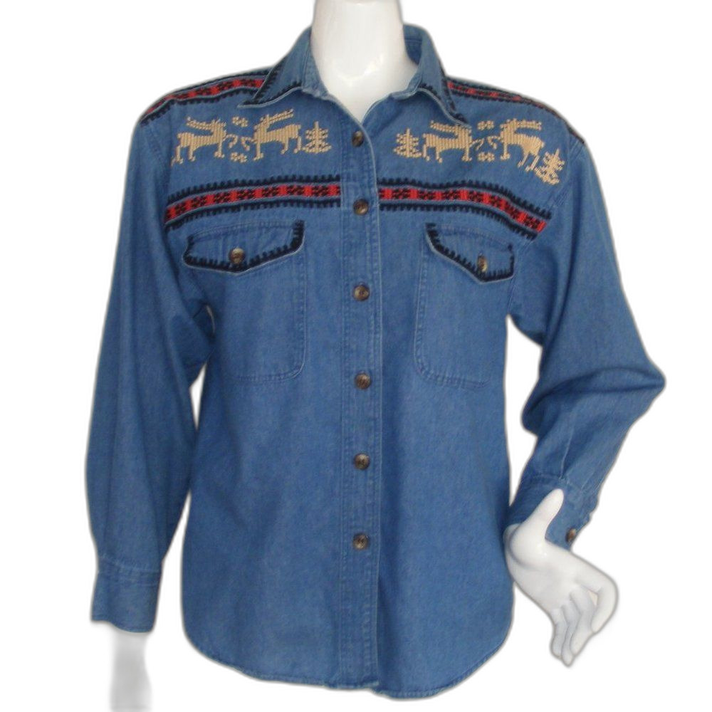 Cambridge Country Store Denim Shirt, S Embroidered
